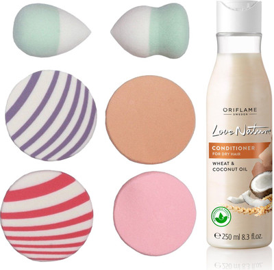Oriflame Sweden Love Nature Conditioner for Dry Hair with Wheat & Coconut Oil 250ml (32619) With Puff Sponge(Set of 7)
Oriflame Sweden Love Nature Conditioner for Dry Hair with Wheat & Coconut Oil 250ml (32619) With Puff Sponge(Set of 7)