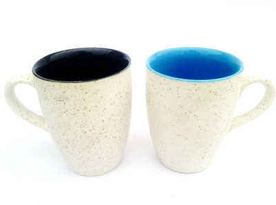 Indeavour I1836 Ceramic Mug(180 ml, Pack of 2), Multicolor