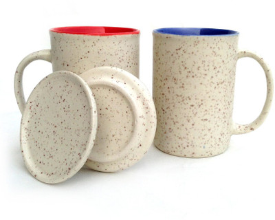 Indeavour I1945 Ceramic Mug(180 ml, Pack of 2), Multicolor