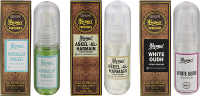 Shama 3ml Pack Of 3 Alcohol Free Undiluted Mukhallat Khaleej, Aseel-AL-Harmain, White Oud Fragrance Floral Attar(Floral)
Shama 3ml Pack Of 3 Alcohol Free Undiluted Mukhallat Khaleej, Aseel-AL-Harmain, White Oud Fragrance Floral Attar(Floral)