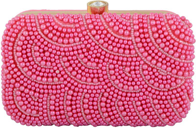 Tooba Handicraft Party Pink Clutch