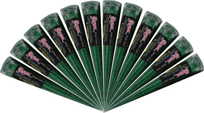 Shama Green Sparking Glitter Gel Cone For Body Art (Set of 12 Pieces)(460 g)
