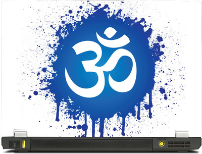 SkinShack Om Blue and White (13.3 inch) Vinyl Laptop Decal 13.3