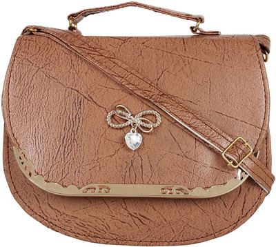 ayeshu Girls Casual Brown PU Sling Bag
