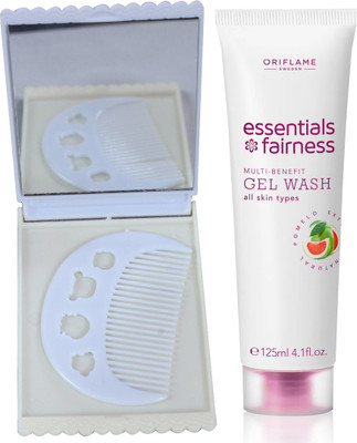 Oriflame Sweden Essentials Fairness Multi-Benefit Gel Wash 125ml (32699) With Comb Mirror Set(Set of 3)
Oriflame Sweden Essentials Fairness Multi-Benefit Gel Wash 125ml (32699) With Comb Mirror Set(Set of 3)