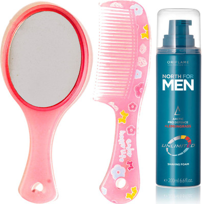 Oriflame Sweden North for Men Unlimited Shaving Foam 200ml ( 33161 ) With Mirror & Comb Set(Set of 3)
Oriflame Sweden North for Men Unlimited Shaving Foam 200ml ( 33161 ) With Mirror & Comb Set(Set of 3)