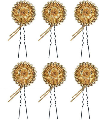 Confidence Hair Accessories for Women & Girls (Pack of 6 Hair Pins) Hair Pin(Gold)