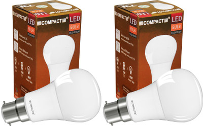 Compact 7 W Round B22, E27 LED Bulb(White, Pack of 2)