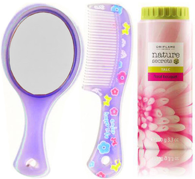 Oriflame Sweden Nature Secrets Talc Floral Bouquet (100g) (25440) With Mirror & Comb Set(Set of 3)
Oriflame Sweden Nature Secrets Talc Floral Bouquet (100g) (25440) With Mirror & Comb Set(Set of 3)