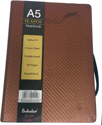 SCHOLAR A5 Notebook(DESIGNER TEXTURE, DARK BROWN)