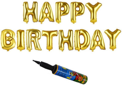 NHR Solid "HAPPY BIRTHDAY" Golden Foil Letters Toy Balloon with Pump Balloon(Gold, Pack of 14)
NHR Solid "HAPPY BIRTHDAY" Golden Foil Letters Toy Balloon with Pump Balloon(Gold, Pack of 14)