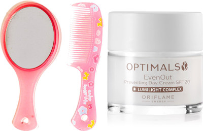 Oriflame Sweden Optimals Even Out Day Cream SPF 20 50ml (32479) With Mirror Comb Set(Set of 3)
Oriflame Sweden Optimals Even Out Day Cream SPF 20 50ml (32479) With Mirror Comb Set(Set of 3)