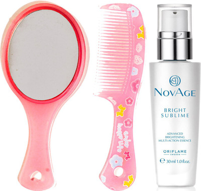Oriflame Sweden NovAge Bright Sublime Advanced Brightening Multi-action Essence 30ml (32805) With Mirror Comb Set(Set of 3)
Oriflame Sweden NovAge Bright Sublime Advanced Brightening Multi-action Essence 30ml (32805) With Mirror Comb Set(Set of 3)