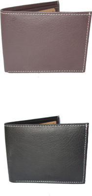 Klaska Men Brown, Black Artificial Leather Wallet(7 Card Slots), Black;brown