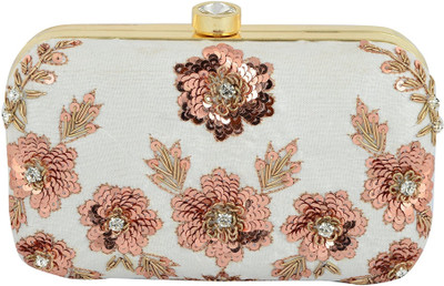 Tooba Handicraft Party White Clutch