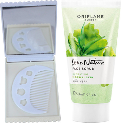 Oriflame Sweden Love Nature Face Scrub Aloe Vera 50ml (32347) With Comb Mirror Set(Set of 3)
Oriflame Sweden Love Nature Face Scrub Aloe Vera 50ml (32347) With Comb Mirror Set(Set of 3)