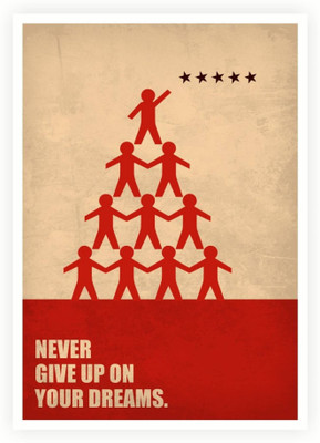 PW Never Give Up On Your Dreams Business Quotes Wall Poster 13*19 inches Matte Finish Paper Print(19 inch X 13 inch, Rolled)