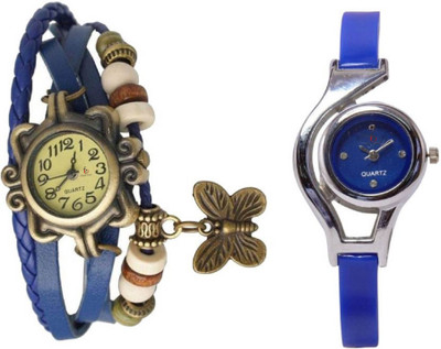 Freny Exim Combo Of 2 Blue Colour Fancy And Trendy Watch - For Girls