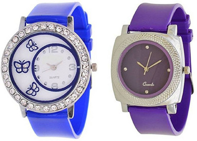 Ismart Blue Butterfly 312 and Purple combo watches for girls Watch - For Girls
