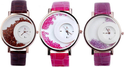 Freny Exim Combo Of 3 Pink Purple And Brown Colour Movable Diamonds In Dial Trendy Watch - For Girls
Freny Exim Combo Of 3 Pink Purple And Brown Colour Movable Diamonds In Dial Trendy Watch - For Girls