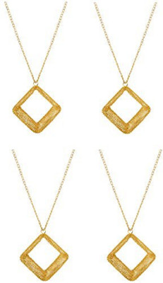 GOELX Gold Pendant/ Earring Base Square (7 cm x 4 cm x 2 cm, Gold, Pack of 4