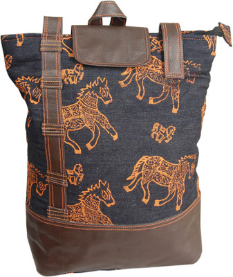 Indha Craft Denim & Rexine Horse Block Print Backpack Bag 14 L Backpack(Black)
Indha Craft Denim & Rexine Horse Block Print Backpack Bag 14 L Backpack(Black)