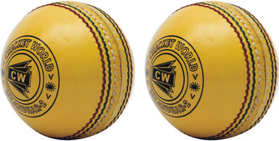 CW Indoor Yellow Leather (Pack of Two) Cricket Leather Ball(Pack of 2, Yellow)