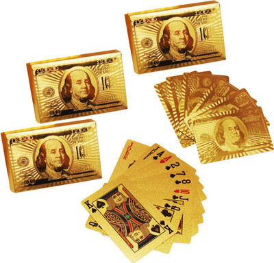 Care Case Pack Of 3-24 K Gold Foil Plated Good Quality Waterproof USD Poker 100 Dollar Playing Cards(Gold)
Care Case Pack Of 3-24 K Gold Foil Plated Good Quality Waterproof USD Poker 100 Dollar Playing Cards(Gold)