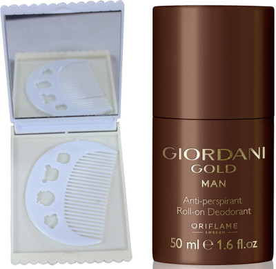 Oriflame Sweden Giordani Gold Man Anti-perspirant Roll-On Deodorant 50ml (32176) With Comb & Mirror Set(Set of 3)
Oriflame Sweden Giordani Gold Man Anti-perspirant Roll-On Deodorant 50ml (32176) With Comb & Mirror Set(Set of 3)