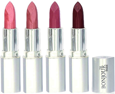 Bonjour Paris Slick & Shine Lipstick(Star Pink-Wine-Light Pink-Dark Maroon, 16.8 g)
Bonjour Paris Slick & Shine Lipstick(Star Pink-Wine-Light Pink-Dark Maroon, 16.8 g)