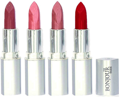 Bonjour Paris Slick & Shine Lipstick(Light Mauve-Star Pink-Wine-Light Red, 16.8 g)
Bonjour Paris Slick & Shine Lipstick(Light Mauve-Star Pink-Wine-Light Red, 16.8 g)