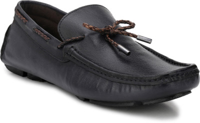 El Paso Genuine Leather Lace Black Genuine Leather Casual Loafer Shoes Loafers For Men(Black