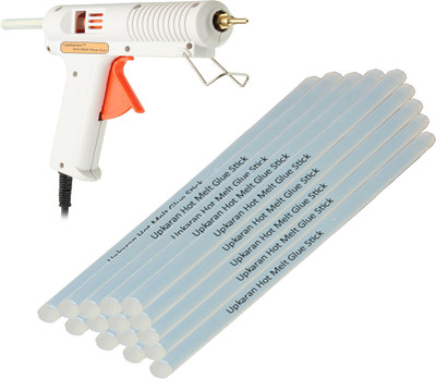 Upkaran Hot Melt Adjustable Temperature Leak Proof DIY 150 Watt Glue Gun with 15 Glue Sticks Standard Size(10inch/25.4cm) for scrapbook tool, hobby Kit, electronic circuit board, project work, bonding toy Adjustable Temperature Corded Glue Gun(11 mm)
Upkaran Hot Melt Adjustable Temperature Leak Proof DIY 150 Watt Glue Gun with 15 Glue Sticks Standard Size(10inch/25.4cm) for scrapbook tool, hobby Kit, electronic circuit board, project work, bonding toy Adjustable Temperature Corded Glue Gun(11 mm)