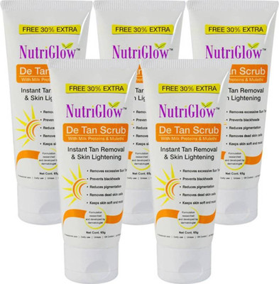 NutriGlow DE-TAN Face Scurb (Pack of 5) Scrub(65 g)