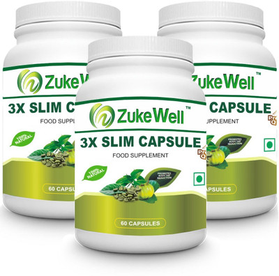 Zukewell Slim Capsule 500 mg (60 Pure Veg Capsules) For Weight Loss-Pack of 3(180)
Zukewell Slim Capsule 500 mg (60 Pure Veg Capsules) For Weight Loss-Pack of 3(180)