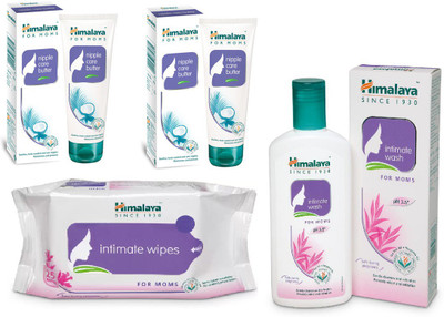 Himalaya Nipple Care Butter, Intimate Wipes, Intimate Wash(Set of 4)