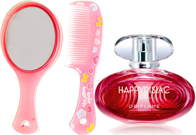 Oriflame Sweden Happydisiac Woman Eau De Toilette 50ml (31630) With Mirror & Comb Set(Set of 3)
Oriflame Sweden Happydisiac Woman Eau De Toilette 50ml (31630) With Mirror & Comb Set(Set of 3)