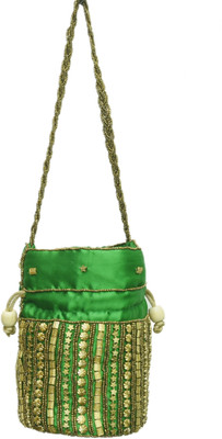 Kalakriti Handicrafts Pouch Potli(Green)