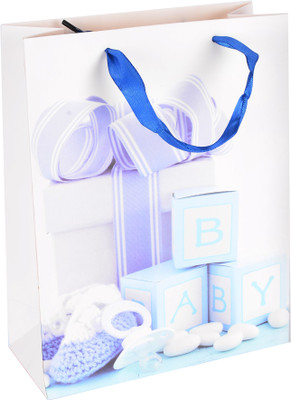 Enwraps Printed Party Bag(Blue, Pack of 12)