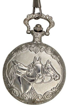 Dice Leader Pocket Watch PW-W035-C203 Chrome Stainless Steel Pocket Watch Chain