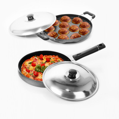 Sumeet Nonstick Crystal Combo Set (Pizza Pan + Grill Appam Patra -12 Pcs) NA Pan 23 cm diameter with Lid(Aluminium, Non-stick), Silver
Sumeet Nonstick Crystal Combo Set (Pizza Pan + Grill Appam Patra -12 Pcs) NA Pan 23 cm diameter with Lid(Aluminium, Non-stick), Silver