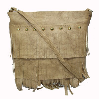Trendy Girls Casual Beige PU Sling Bag