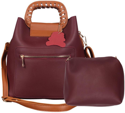 aaradhya creations Girls Casual Maroon PU Sling Bag