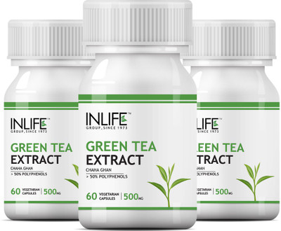 Inlife Green Tea Extract (With 70% Polyphenols) 500mg, 60 Vegetarian Capsules (3 pack)(180 No)
Inlife Green Tea Extract (With 70% Polyphenols) 500mg, 60 Vegetarian Capsules (3 pack)(180 No)