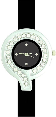 KNACK black crystals studded women Watch - For Girls
