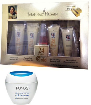 Shahnaz Husain gold facial kit and ONE PONDS CREAM FREE(Set of 2)