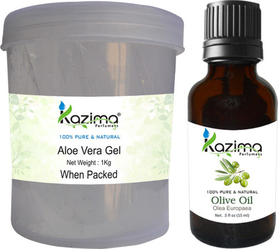 KAZIMA Aloe Vera Gel Raw (1KG) and Olive oil (15ml) - Ideal for Skin Treatment, Dark Circles, Face, Hair Treatment(Set of 2)
KAZIMA Aloe Vera Gel Raw (1KG) and Olive oil (15ml) - Ideal for Skin Treatment, Dark Circles, Face, Hair Treatment(Set of 2)