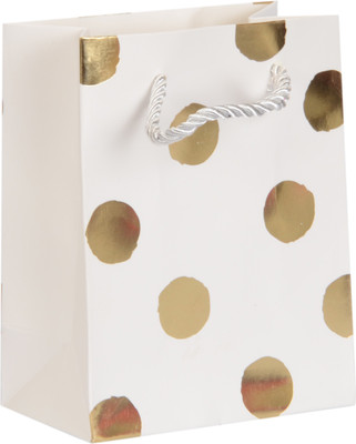 Enwraps Printed Party Bag(Gold, Pack of 12)
