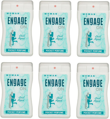 Engage On Cool Aqua Pocket Perfume Pack of 6 Combo (18ML each) 108ML Eau de Parfum - 108 ml(For Women)
Engage On Cool Aqua Pocket Perfume Pack of 6 Combo (18ML each) 108ML Eau de Parfum - 108 ml(For Women)