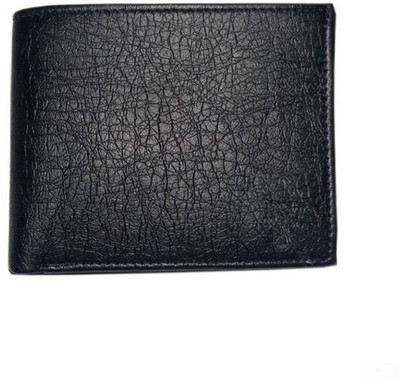 Natural Creation Men Brown Artificial Leather Wallet(3 Card Slots), Black